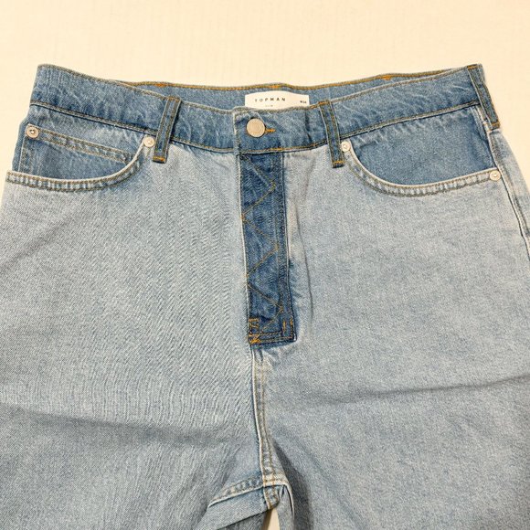 TOPMAN NWOT SZ 34 Two Tone Mens Frayed Jean Short - Picture 7 of 9
